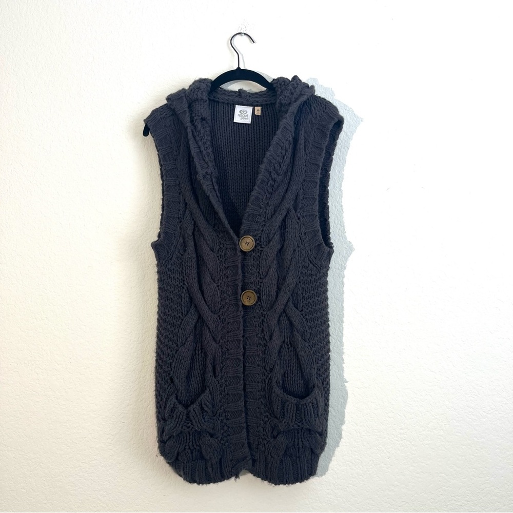 Roxy Cozy Cable Knit Hooded Sweater Vest